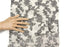 Black and Off White Floral Fancy Embroidered Gauze Fabric by the Yard